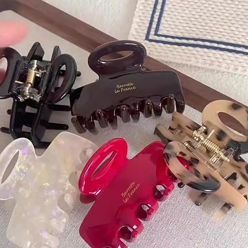 Korean Style Hair Claw Red Temperament Elegant Hair Clips Ponytail Holder Hairpins For Women Simple Hair Accessories