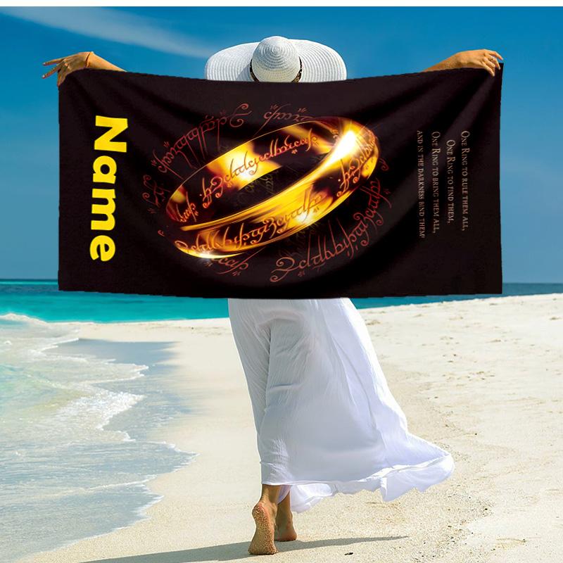Personalized Customized Proof Beach Towel with The Fellowship of the Ring Pattern - Soft, Absorbent,quick-drying,perfect Swimming,camping&bathing