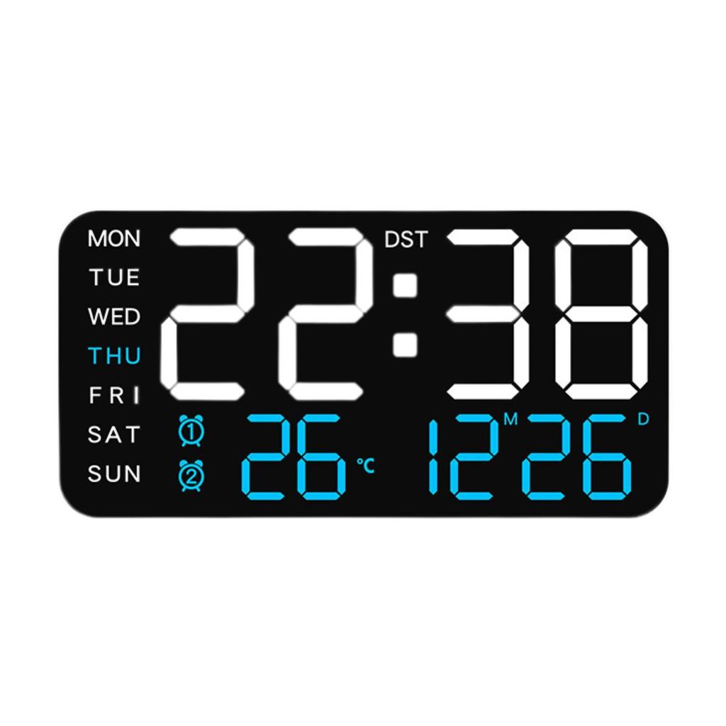 Digital Alarm Clock LED Alarm Clock 5 Adjustable Brightness Large Screen Display Portable Electric Clocks for Bedroom Adults