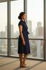 Authority In Motion Navy Dress | Vibrant Hourglass Fit