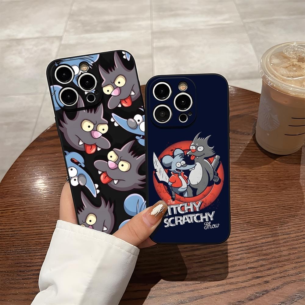 ITCHY SCRATCHY Phone Case For 15 Pro Max Iphone 14 Pro Max 12 16 13 Pro 11 Xr X Xs 8 7 Plus Silicone Back Cover