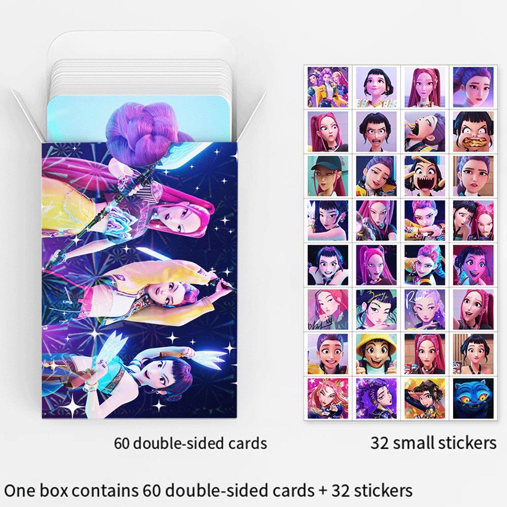 92Pcs Kpop Devil Hunter card Anime Collectible Cards and Stickers Kids Party Gaming Card Collect For Boys Girls Birthday Gifts