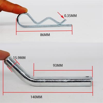 5/8" Inch Trailer Hitch Pin And Clips For Receiver Towing Components Steel Zinc Plated Off-road Trailer Parts Accessories