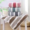 Coral Fleece Wide Stripe Soft Thickened Quick-Dry Face Towel with Strong Absorption