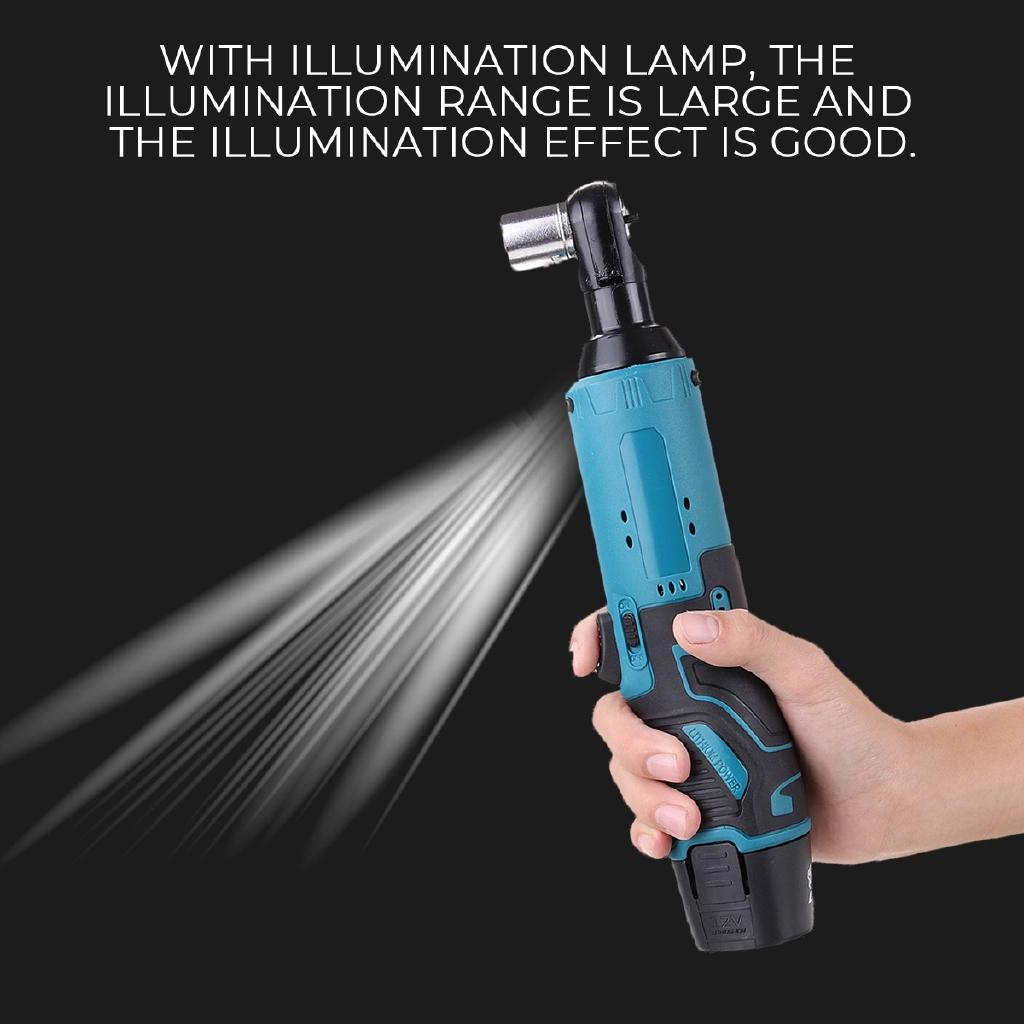 Rechargeable Electric Ratchet Wrench Electric Cordless Right Angle Wrench Kit 2 Lithium-Ion Battery For Car 18V 28V 42V