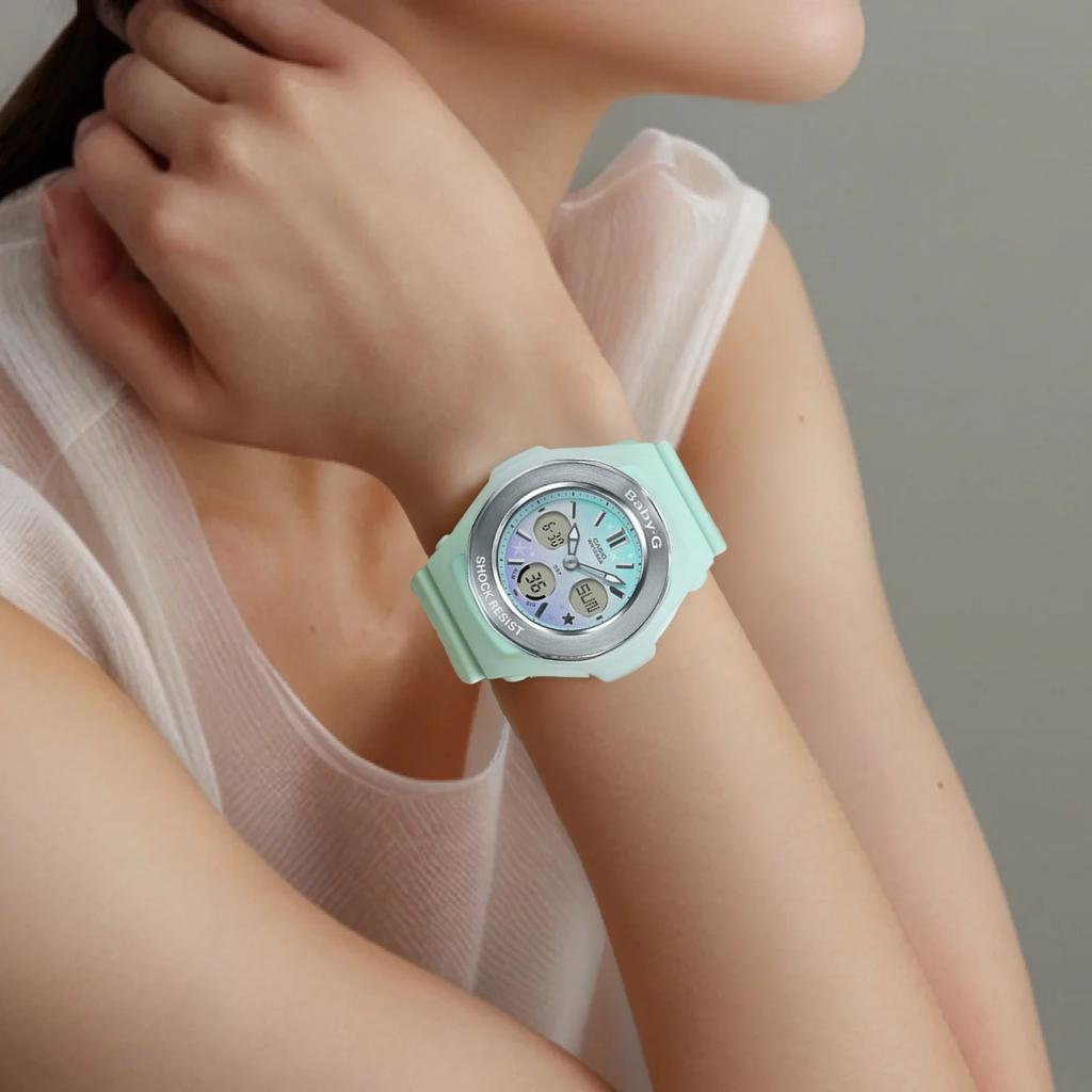 Casio Baby-G Waterproof 100M Quartz Movement Resin Strap Watch Women watches White BGA-100ST-3A2021