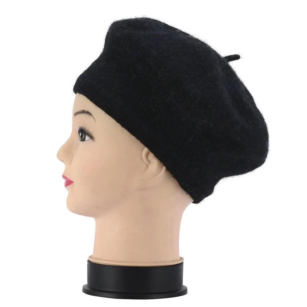 Vintage French Style Wool Beret Hat Women Winter Warm Elegant Lady Caps