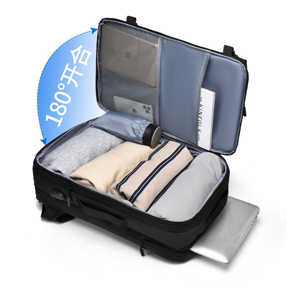 School Bag New High-End Men's Multi-layer Backpack Large Capacity Expandable Backpack Stylish Business Travel Commuter Laptop Bag