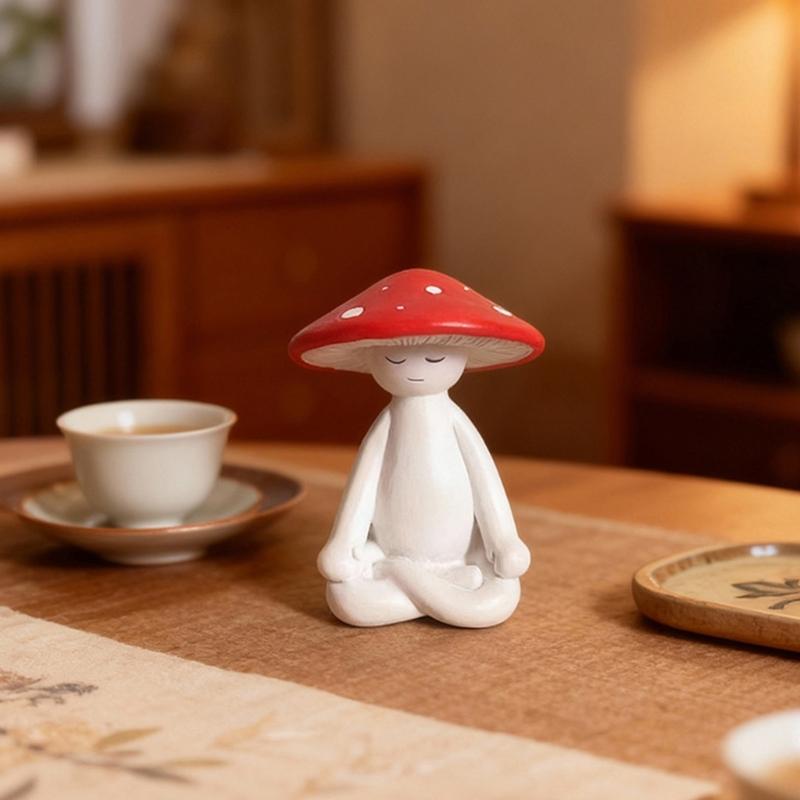 Garden Statue Fairys Garden Accessories Centrepieces Meditations Mushroom Figurines Sculptures Miniature Landscape Decors