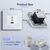 BSEED Power Sockets Electric Outlets Plus Dual Type-c USB Fast Charging Ports 65W 3A Glass Frame EU Standard Wall Embedded
