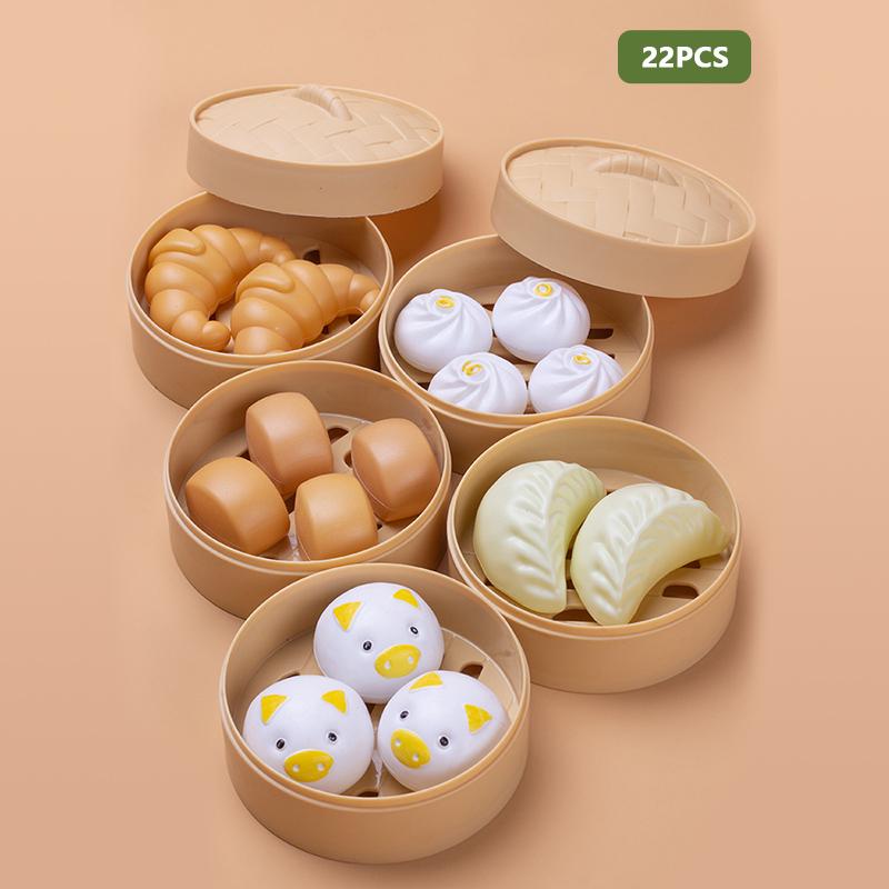 Simulations-Frühstück Kinder Rollenspiel Küchenspielzeug Miniatur gedämpfte Brötchen Knödel Chinesisches Essen Kinder Lernspielzeug