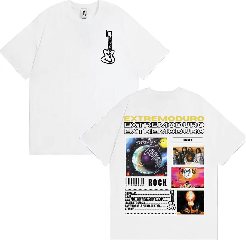 Men's Summer Letter Print Rock Retro Round Neck Short Sleeved Popular Loose Oversized Outdoor Pure Cotton Party T-shirt