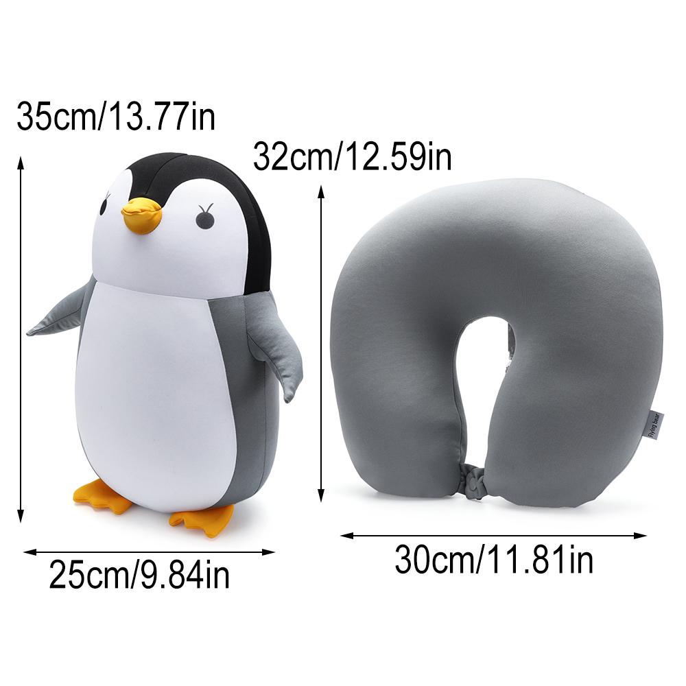 Changable Cervical Cartoon Protection Neck U Shaped Travel Pillow Penguin Whale Fluffy Pillows