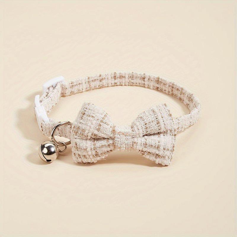 Adjustable Pet Collar with Bell and Bow Tie - Cute Cat & Dog Neck Accessory