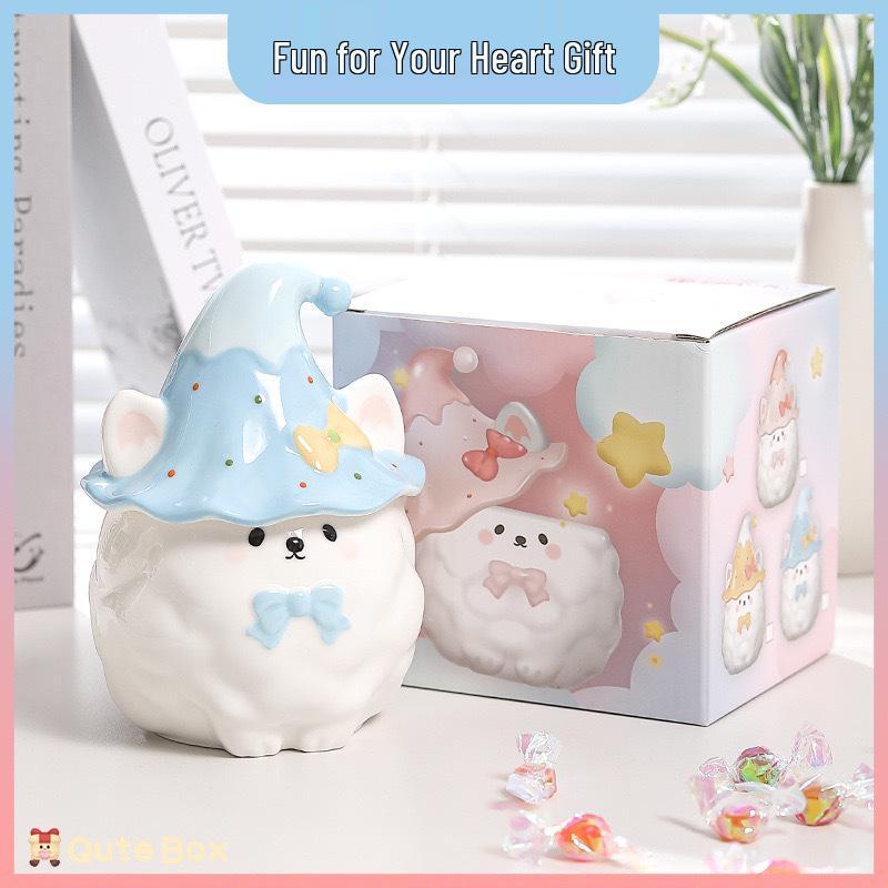 Ceramic Ghost Prank Mug with Lid - Cute Halloween Gift for Girls