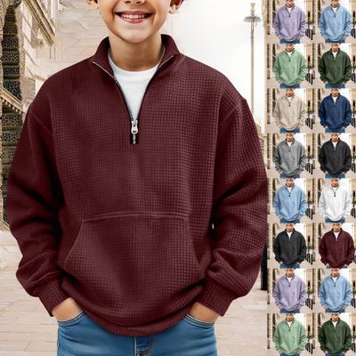 Kids Sweatshirt Boys Long Sleeve Shirts  Soild Casual Pullover Shirt Outdoor Fall Clothes For Teen Boy