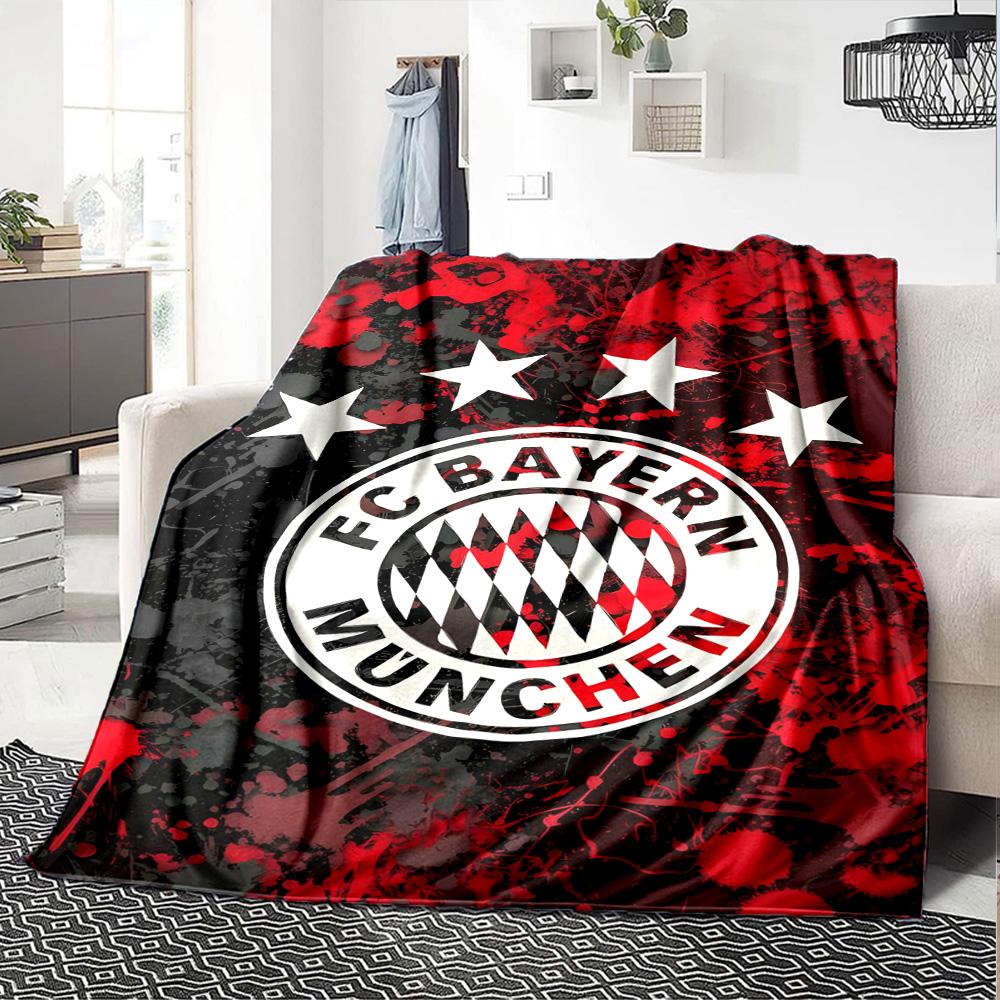 1pc Bayern Munich Blanket, Gift, for Men and Women, Soft Blanket, Good for Sofa Bed Couch Travel, Lightweight Flannel Blanket