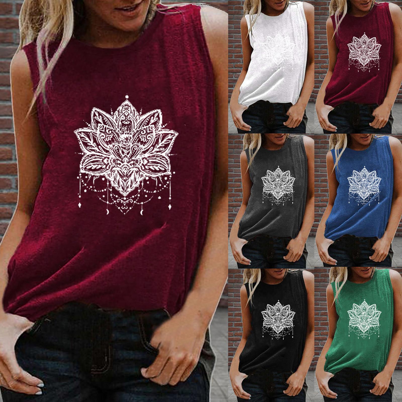 

Женский повседневный модный письмо хризантема принт безрукавки жилет