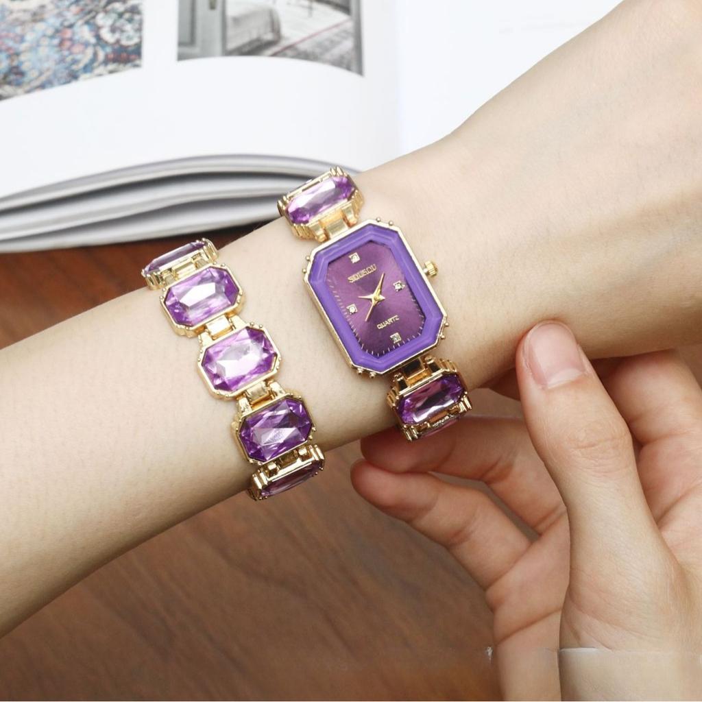 Women Crystal Bracelet Strap Quartz Watch Ladies Wristwatch Clock