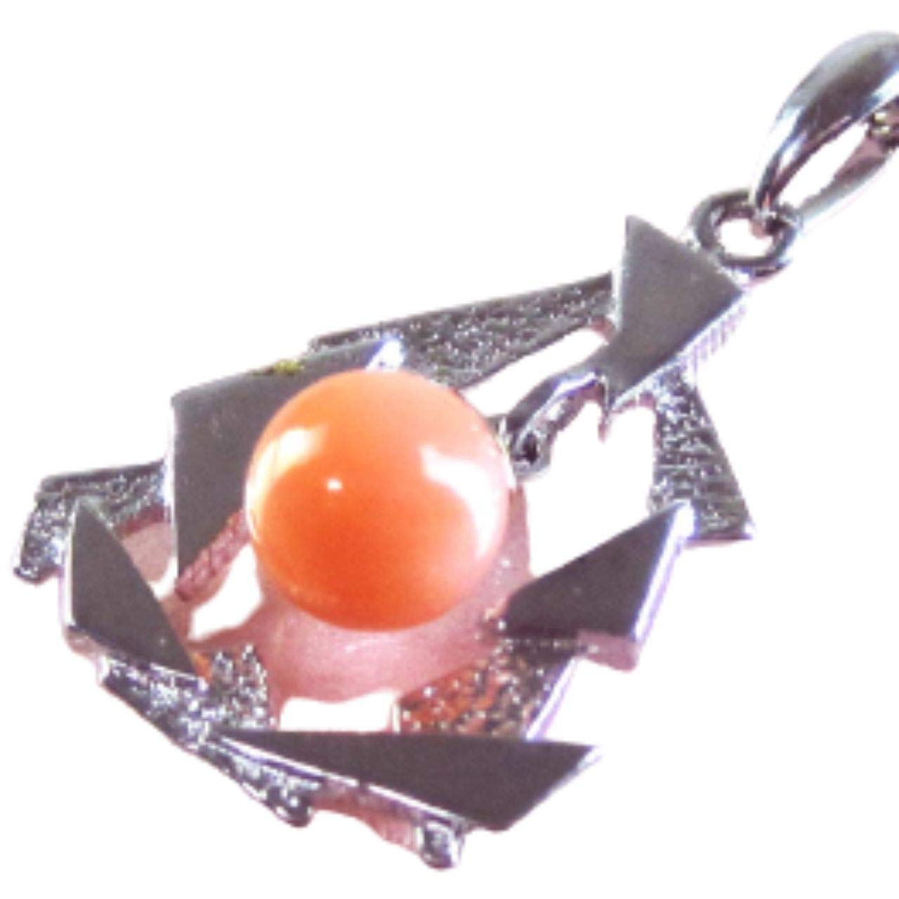 

Deep-sea coral pendant, silver findings, 6mm beads, 40cm plated chain included, undyed coral necklace.