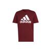 adidas Essential T Shirts Men's Dark Red Crew Neck Moderate Straight Fit IS1301