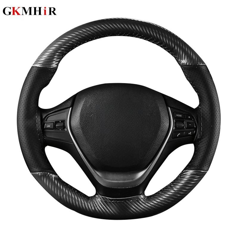 Car Steering Wheel Cover 15 inch/38 cm Soft Fiber Leather  Anti-slip Steering-Wheel Braid Stitch On Wrap With Needle Thread