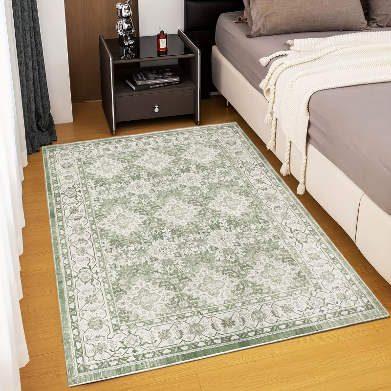 Luxusný koberec do izby Perzský Elegantný Kvetinový Štýl Koberec do Obývacej Izby Spálne Dekorácia Protišmyková Strojová Flísová Podložka na Podlahu