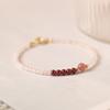 Extremely fine 2mm strawberry crystal powder crystal bracelet, ultra-fine stacking design, niche temperament bracelet, exquisite jewelry.