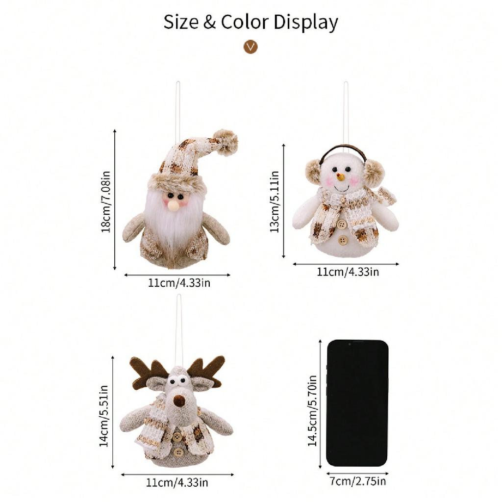 1Pc Santa Claus Doll Chirstmas Decorations Snowman Elk Doll Xmas Tree Hanging Ornaments Navidad Gifts Happy New Year 2025 Home D