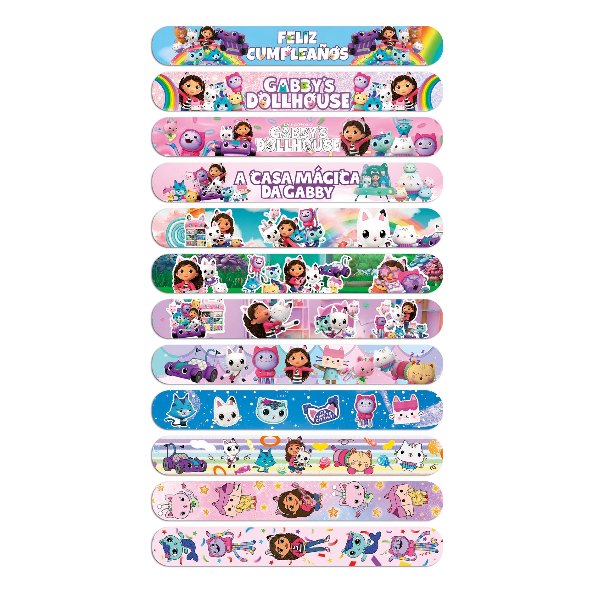 Gabby s Dollhouse Anime Cartoon Slap Bracelet Set for Children s Birthday Parties