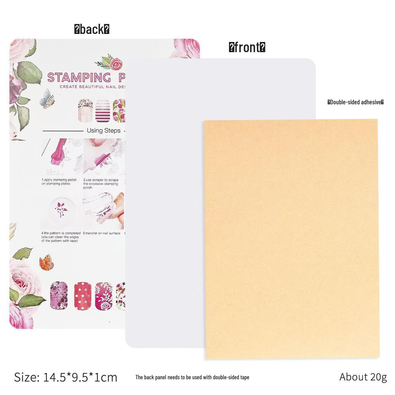 

Большая пластина для стемпинга ногтей с силиконовым штампом и подушечкой для переноса