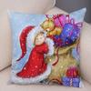 50 Style Merry Christmas Cushion Cover Decor Cute Cartoon Santa Claus Snowman Pillow Case Soft Plush Pillowcase for Sofa Home