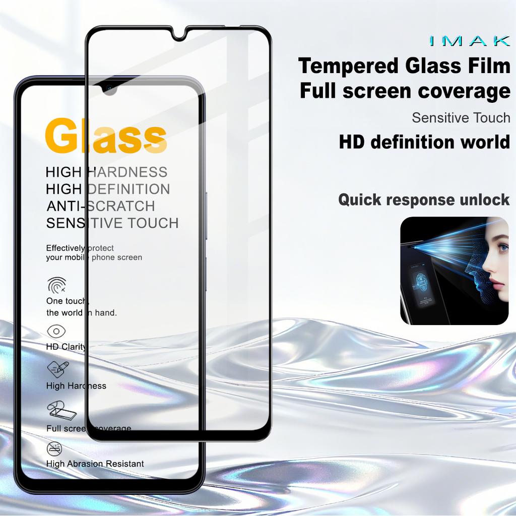 For Vivo Y05 4G Glass IMAK Full Coverage Tempered Glass Film Pro+ Series