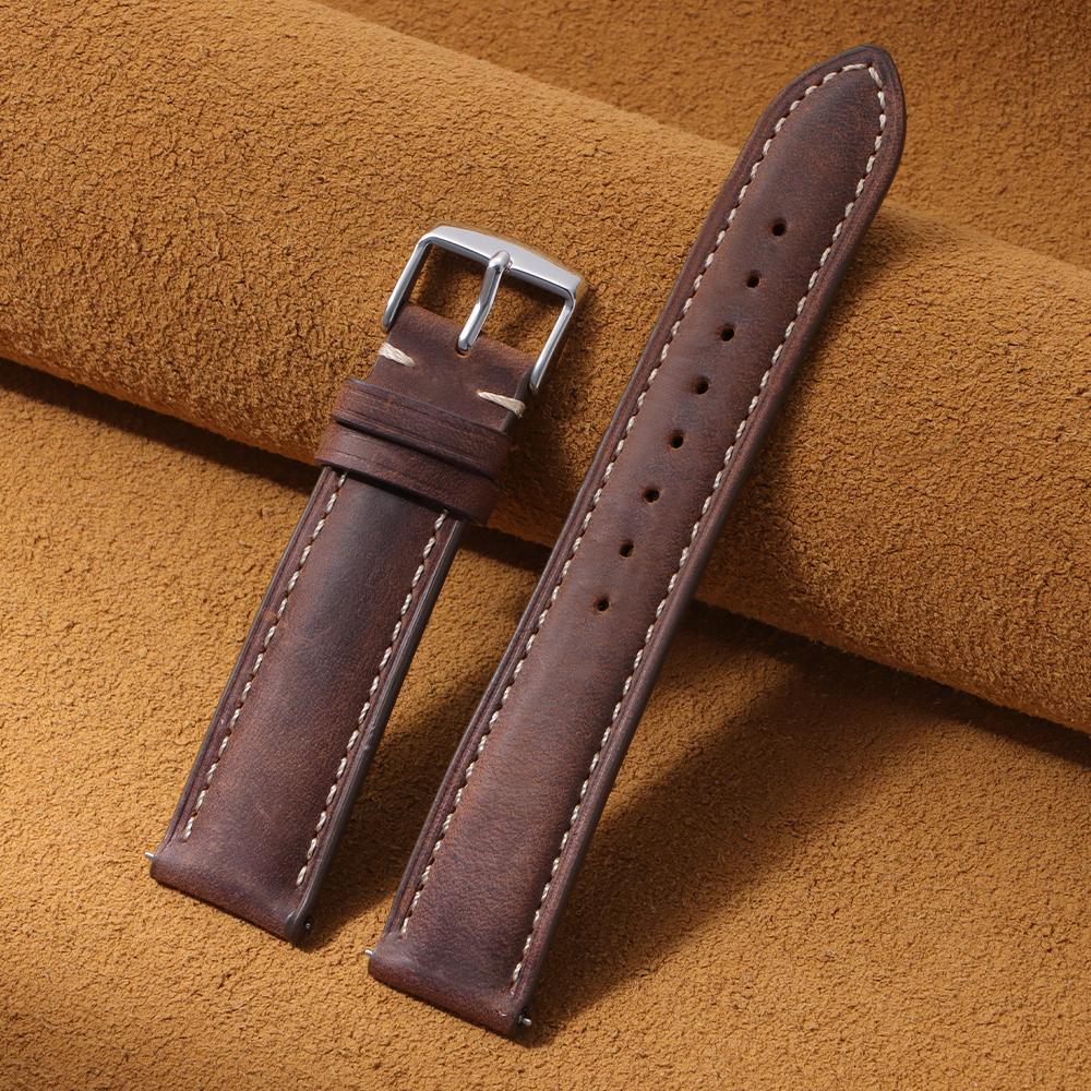 Geniune Calfskin Leather Watchband 18mm 20mm 22mm 24mm Watch Strap for Samsung Watch Strap for Huawei Watch Gt2/Gt3 Sport Band