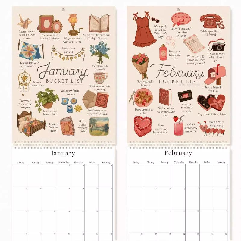 Calendario inventario 2025, carta spessa, elenco cose da fare e note, calendario da parete per la pianificazione e l'organizzazione dei regali del Ringraziamento e di Natale, programma di inventario