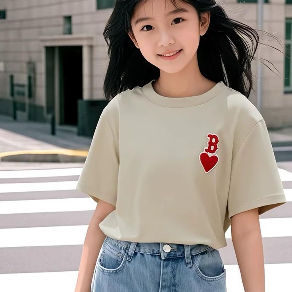 New MLB Boston Red Sox T Shirt Light Sand Children Aged 3 7 Years Old 7ATSH0553-43SAL