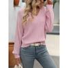 Women's Autumn/winter Cut-out V-neck Long-sleeved Fashion Sweater
