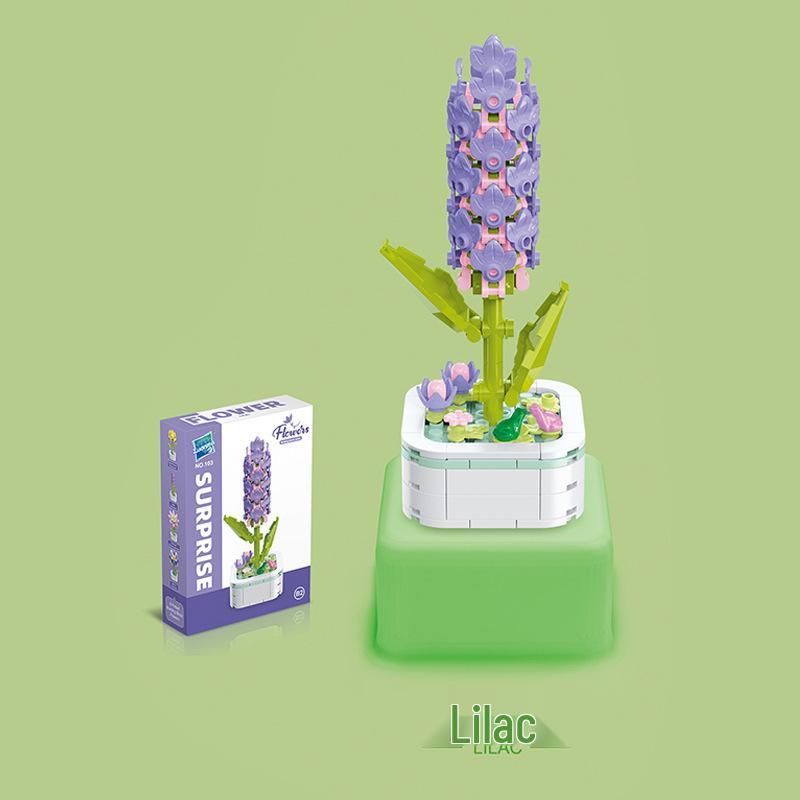 Kids' Educational Interlocking Building Blocks - Flower Potted Plant (Rose & Epiphyllum) Compatible with Top Building Block Models