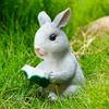 Handicraft Rabbit Reading Book Statue Resin Crafts Garden Animal Statue  Garden Courtyard Decor