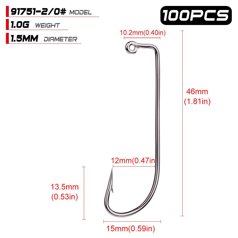 Proberos Fishing Gear Soft Insect Hook with Barb Hook 100 Pieces/pack of Loose High Carbon Steel