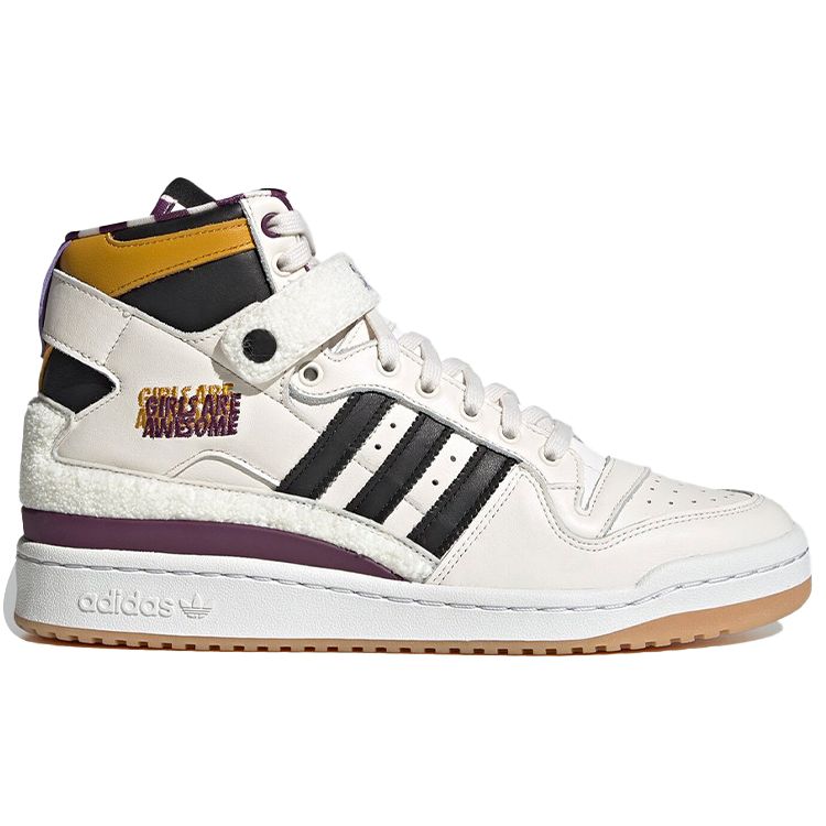 adidas Girls Are Awesome x Forum High Cloud White Purple Unisex Sneakers Chalk-White Core-Black Purple-Beauty GY2632