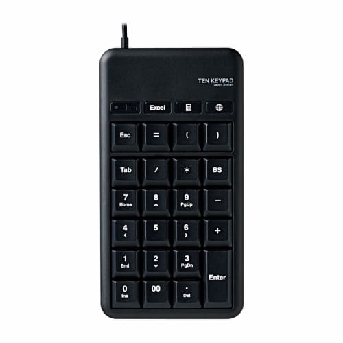 ELECOM Numeric Keypad Wired Membrane M Size USB Port with Hot Keys Heavy Duty Black TK-TCM015BK