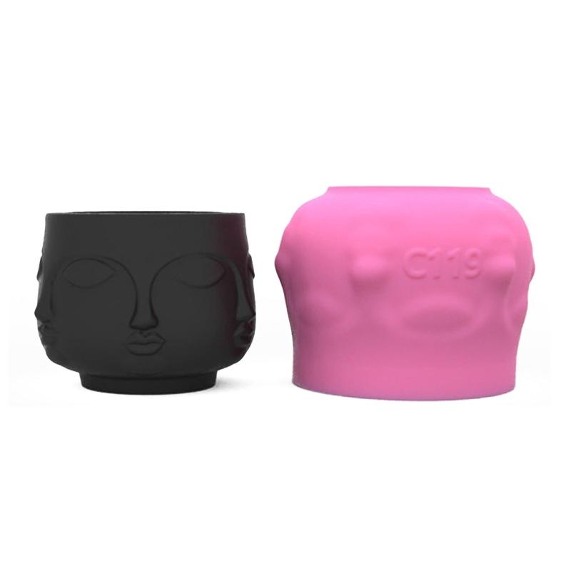 

Бетон Силиконовая форма для цветочного горшка Лицо Будды Суккулент Цемент Гипс Форма Форма для мыла свечи Декор для рабочего стола дома офиса 1