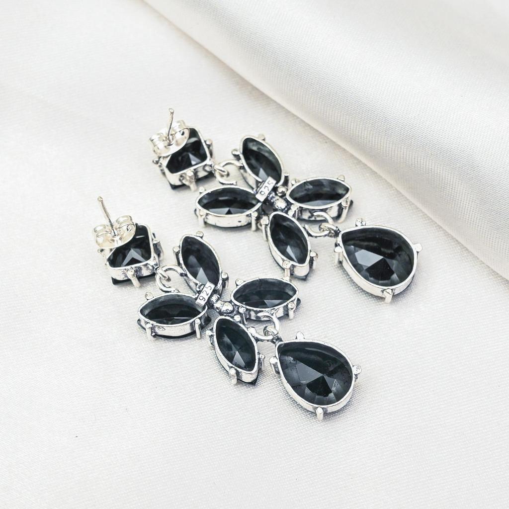 Black Spinel Earrings, 925 Solid Sterling Silver Earrings Handmade Gemstone Jewelry, Gifts For Wife Brand New Earrings
