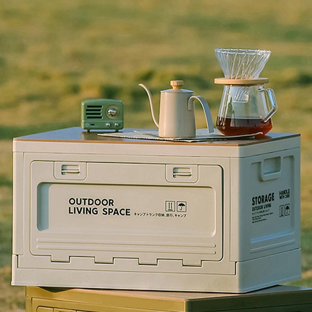 27L Camping Storage Box Large Capacity Outdoor Bench Chopping Board Lightweight Car Storage Food Box for Tableware Storage