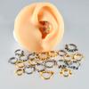 Pack of 2 Unique Geometric Shape Nose Rings Body Piercing Jewelry Seamless Design Metal Texture Polished Finish