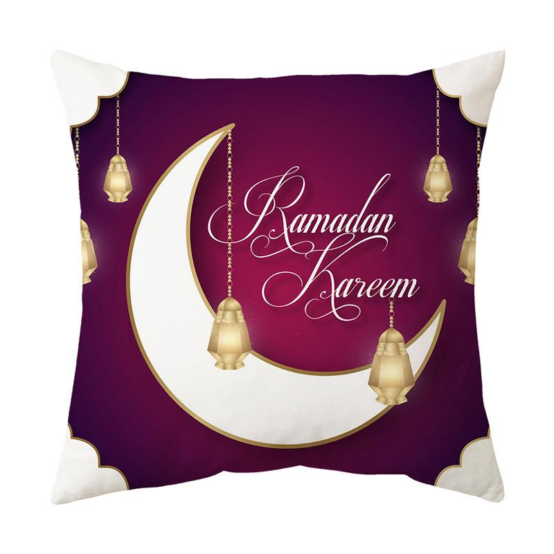 2025 Ramadan Decoration Eid Mubarak Pillowcase Decor for Home Sofa Cushion Cover Islamic Muslim Mosque Pillow Cover Gifts