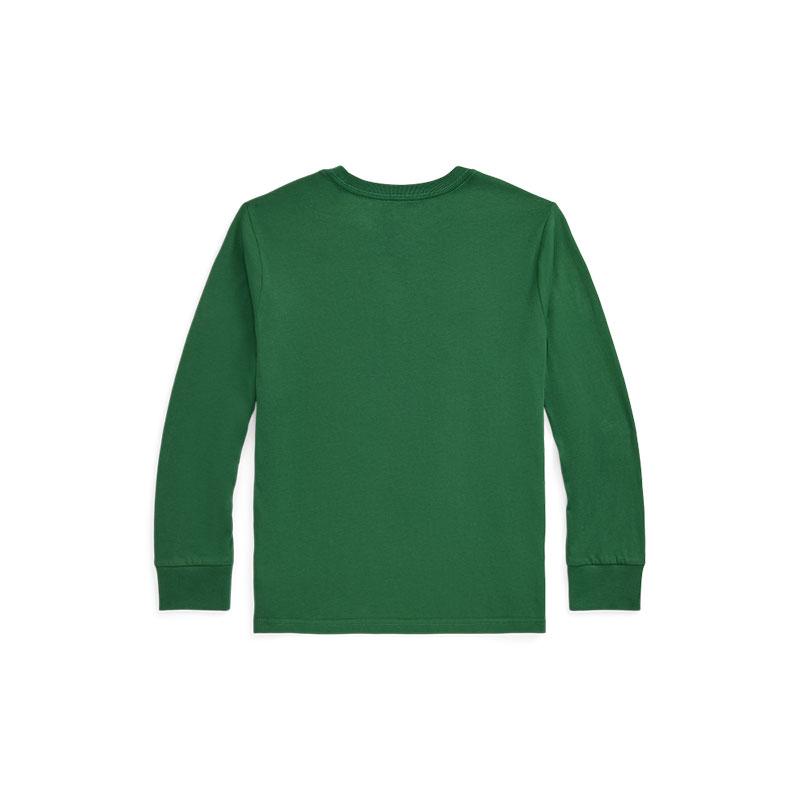 Polo Ralph Lauren Ss24 Logo Embroidered Round Neck Knit Long Sleeve T-Shirt Kids Tops Green CWPOTSHY8020931-300