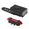 LED Cycling Light Kit Bike Front and Tail Lamps with Battery USB Charging Outdoor Riding Lamp Set