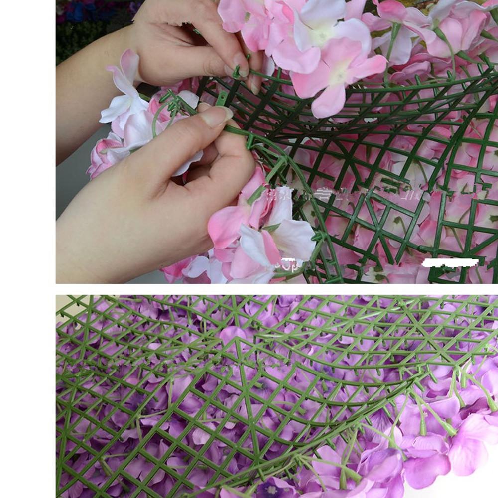 Green Artificial Flower Wall Panels Plastic Rack for Wedding Ceremony Decoration Photo Area Party Event
